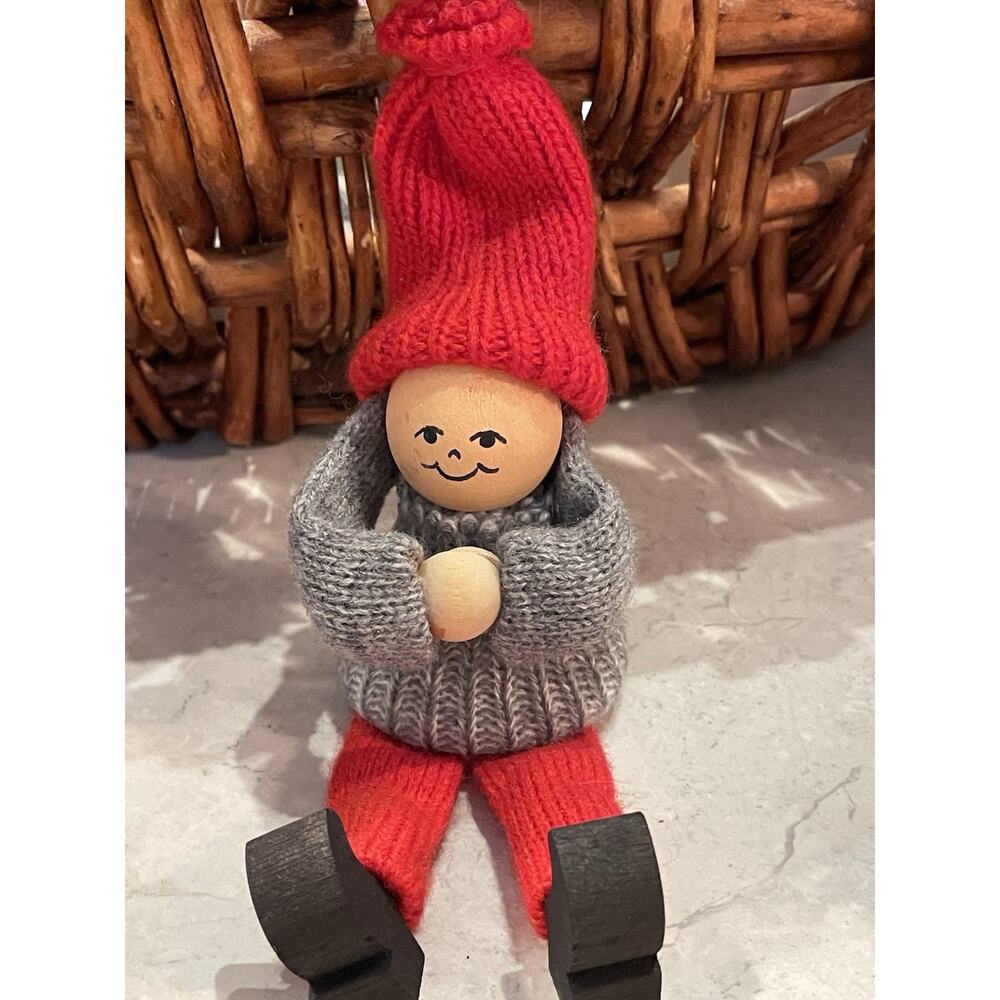 Swedish Tomte Christmas Shelf Sitter Decor Art Made In Sweden 4”